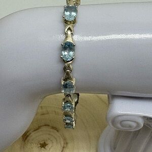 Elegant Blue Topaz Silver Bracelet